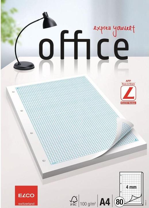 Produktbild Elco Ringbuchblöcke (A4, Kariert, Kein Einband)