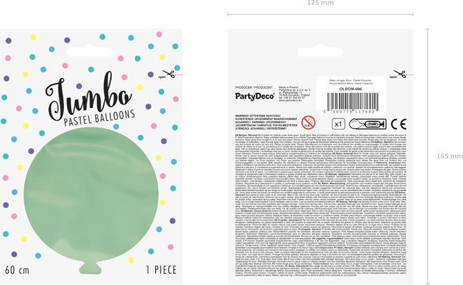 Produktbild Partydeco Round Balloon 60cm, Pastel Pistachio (1 pkt / 1 pc.) (1 x)