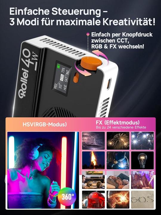 Produktbild Rollei LUMIS 40W RGB - LED-Licht (Videoleuchte)