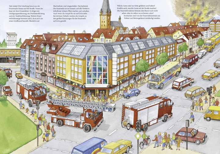 Produktbild Wimmelbuch Feuerwehr (Deutsch, Schwager & Steinlein Verlag, 2024)