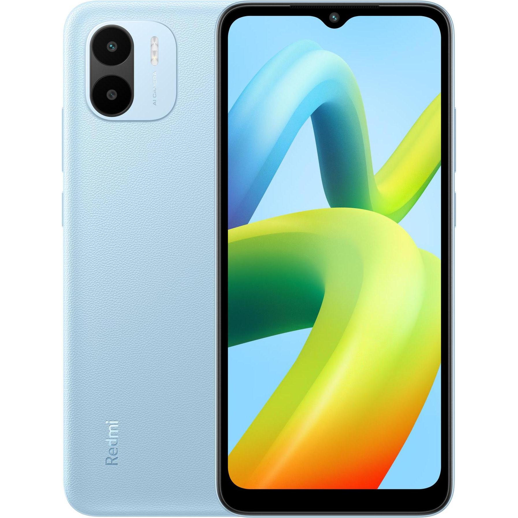 Xiaomi Redmi A1 (32 GB, Light Blue, 6.52", Dual SIM, 4G), Smartphone, Blau