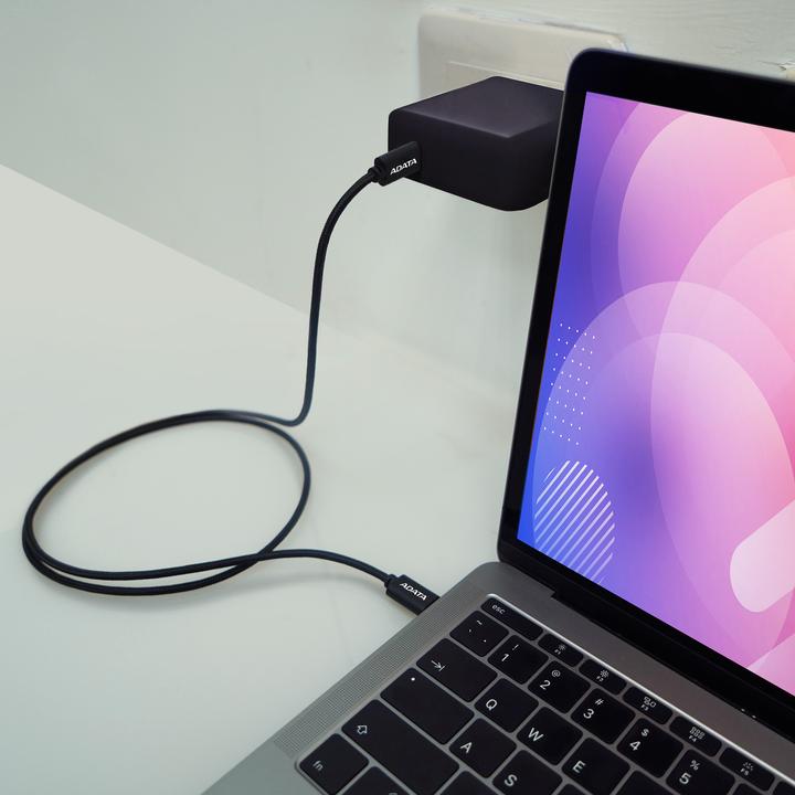 Produktbild Adata USB Cable(C-to-C) black 2m Plastic/Nylon (2 m, USB 2.0, 100 W)