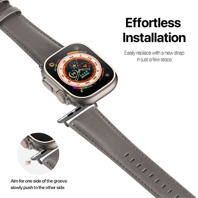 Actual product image Dux Ducis YS Series Genuine Leather Bracelet (38 mm, 40 mm, 41 mm, Genuine leather, Apple Watch Series 2, Apple Watch Series 3, Apple Watch Series 1, Apple Watch Series 4, Apple Watch Series 5, Apple Watch Series 6, Apple Watch Series 7, Apple Watch Series 8, Apple Watch Series 9, Apple Watch SE)