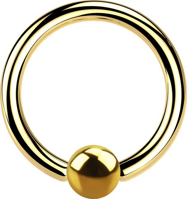 Actual product image Star Piercing Ball Closure Ring vergoldet (without brass, Titanium)