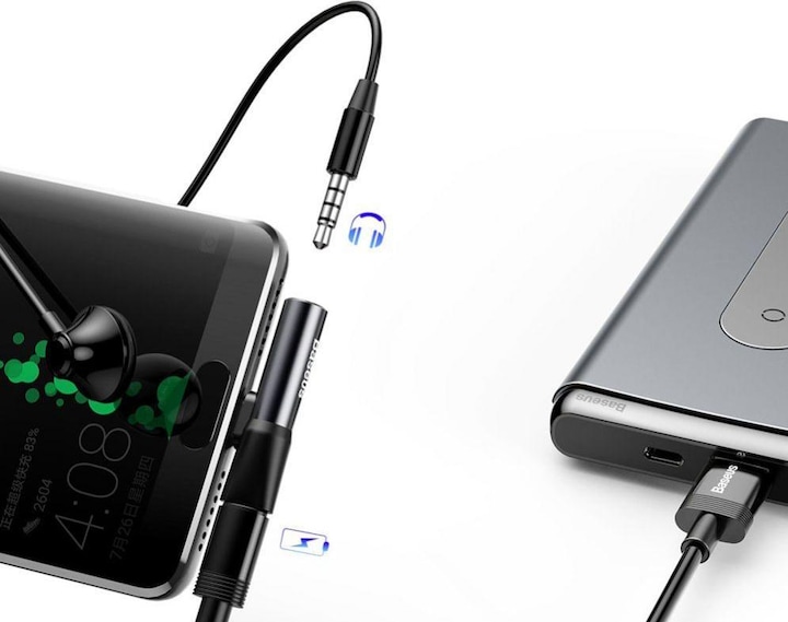 Produktbild Baseus 2in1 USB Typ-C Adapter (USB Typ C, 3.5mm Klinke, USB Typ C)