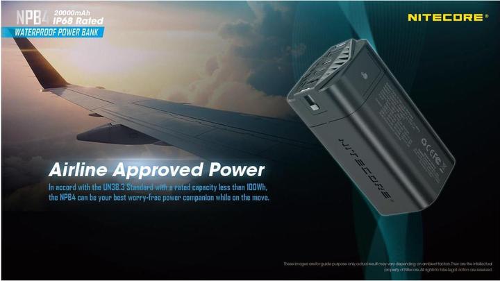 Image du produit Nitecore Banque d'alimentation NPB4 - 20000mAh, étanche (20000 mAh, 18 W, 72.80 Wh)