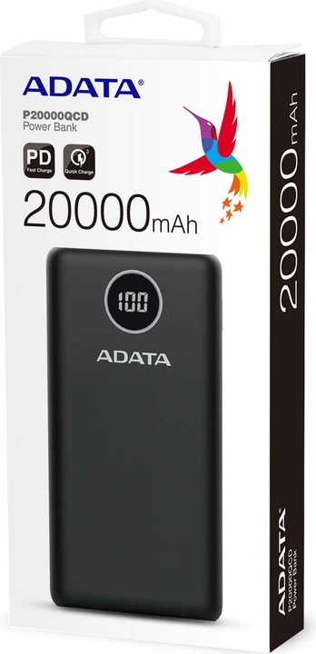 Produktbild Adata Power Pack P20000QCD Schwarz (20000 mAh, 18 W, 74 Wh)
