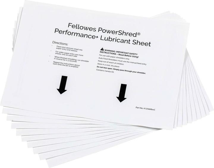 Actual product image Fellowes Powershred Performance Shredder Oil Sheets