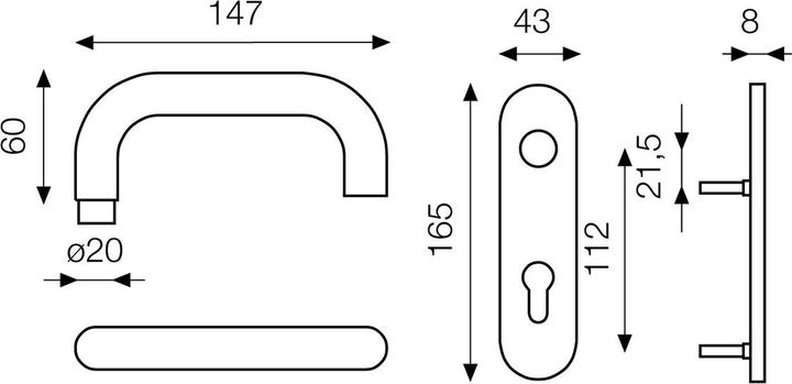 Actual product image BKS Door handle half-sets (Door handle)