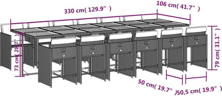 Produktbild vidaXL Garten Essgruppe