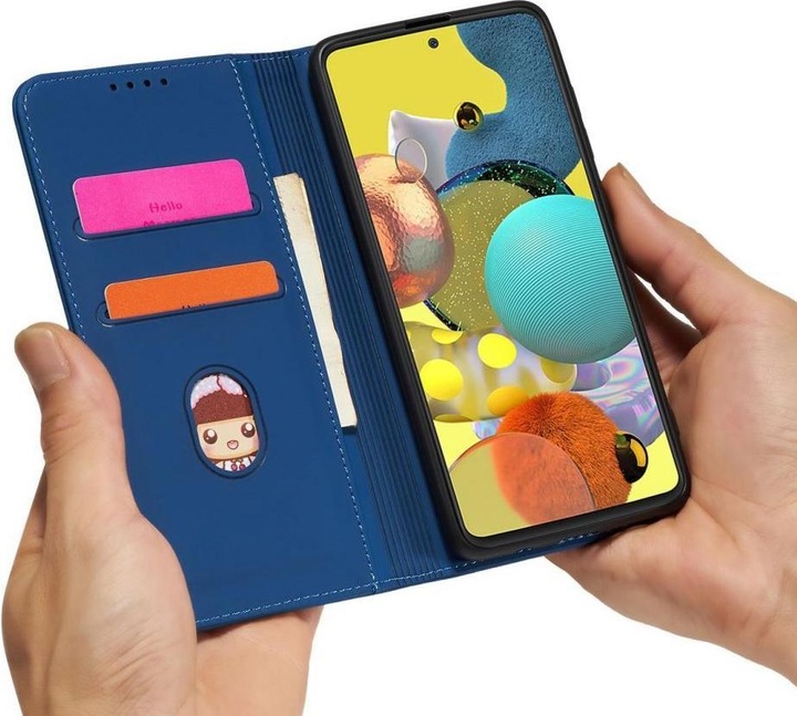 Produktbild Hurtel Magnet Card Case Case for Xiaomi Redmi Note 11 Pouch Card Wallet Card Holder Blue (Xiaomi Redmi Note 11)