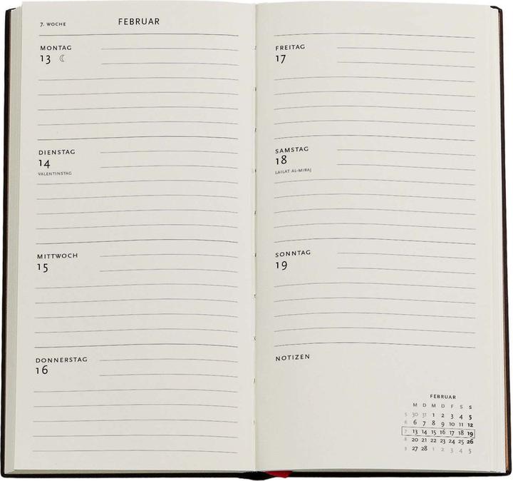 Produktbild Paperblanks PAPERBLAN Agenda Kara-ori HC 2025 DHD6000 1W/2S HOR schlank DE 9.5x18cm (1 Woche / 2 Seiten)