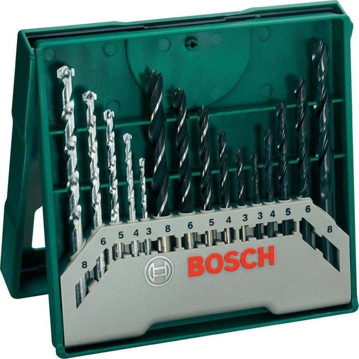 Produktbild Bosch Zubehör Mini-X-Line Mixed-Set, 15-teilig (3-8 mm (Holzbohrer))