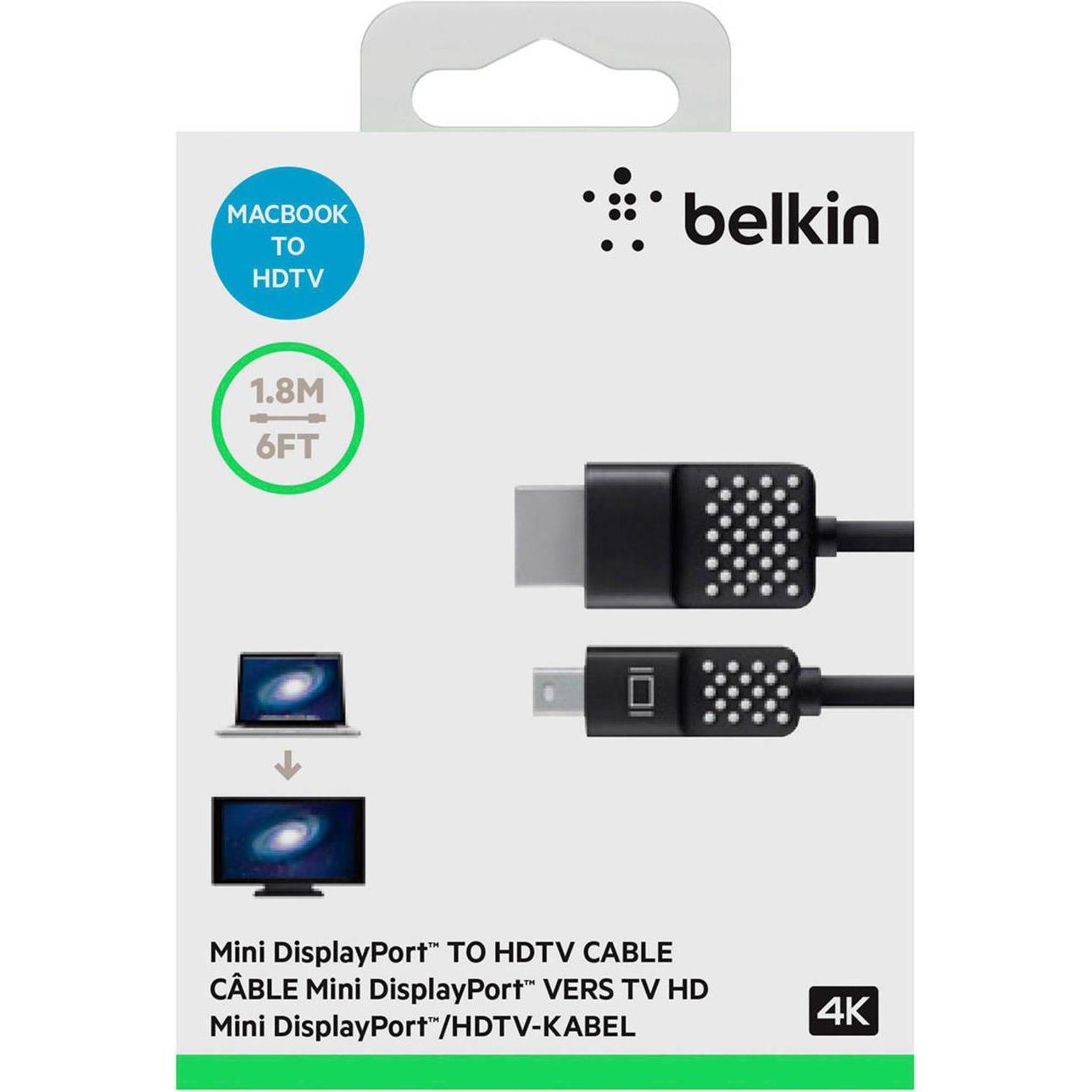 Thumbnail - Belkin Mini DisplayPort — HDMI (Typ A) (1.80 m, HDMI, DisplayPort), Video Kabel