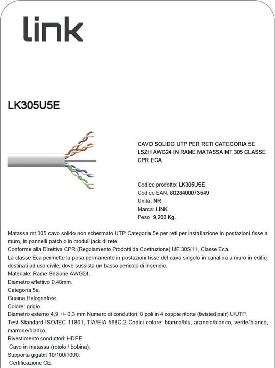Actual product image Network Cable in Hanks 305mt