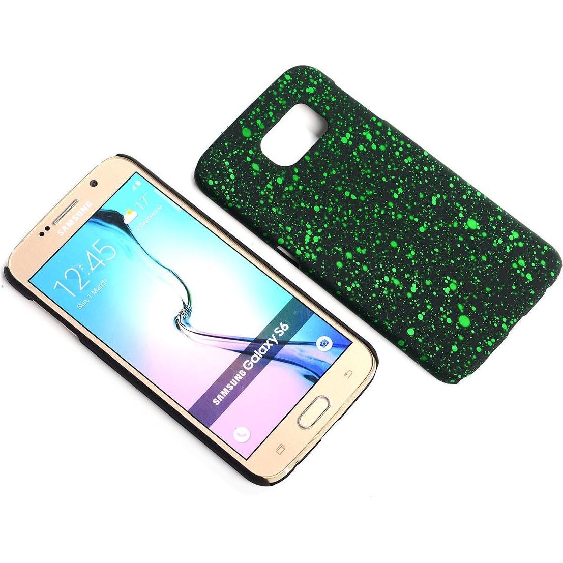 Thumbnail - König Design Handy Hülle Schutz Case Bumper Schale für Samsung Galaxy S6 3D Sterne Grün Neu (Samsung Galaxy S6), Smartph...