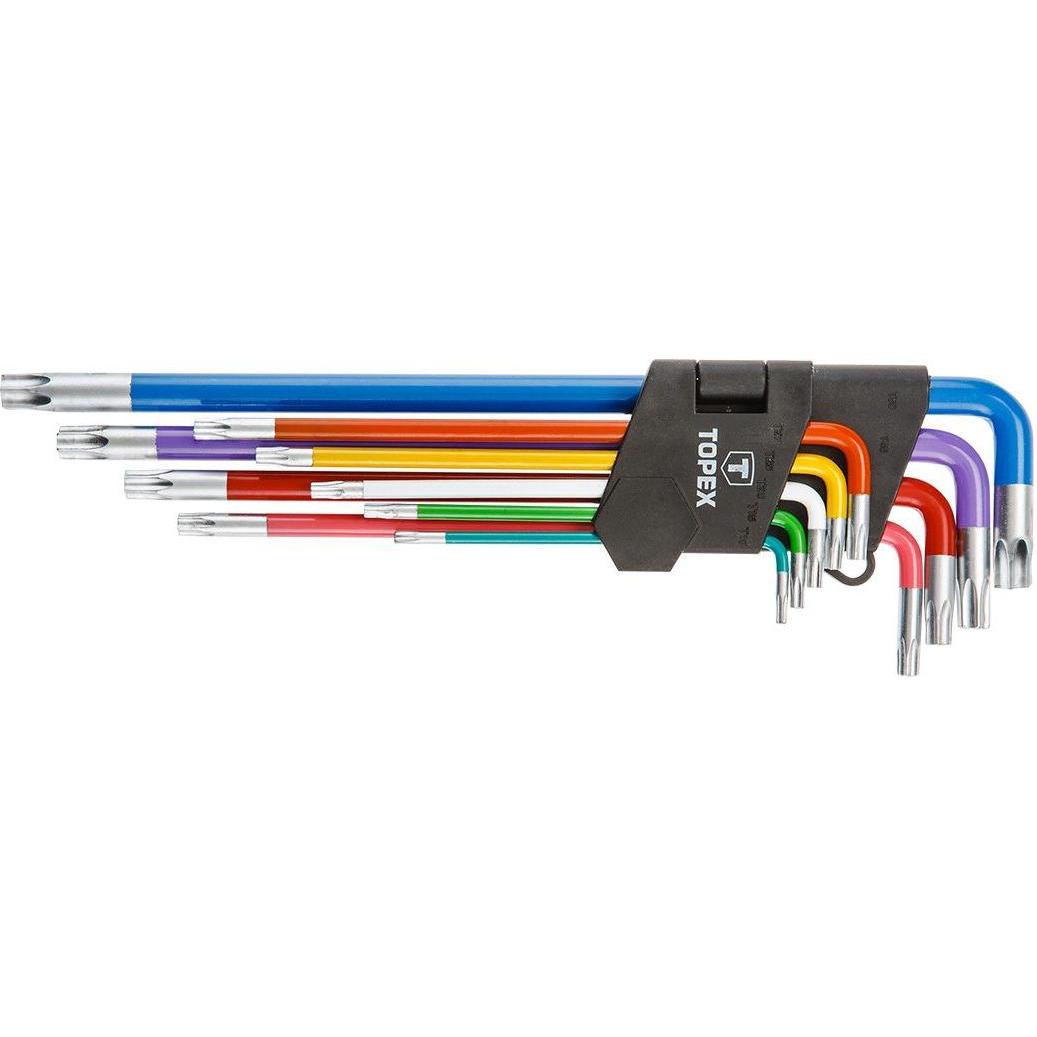 Topex, Sechskantschlüssel, Torx-Schlüsselsatz, Typ L T10-T50 9-tlg. (35D969)