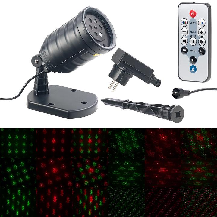Lunartec Motiv-Laser-Projektor mit 6 Muster