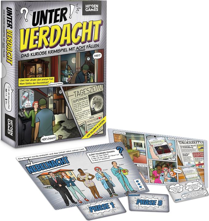 Hidden Games Under suspicion: Of killers and cats - crime game (German, 1 - 4 Players)
