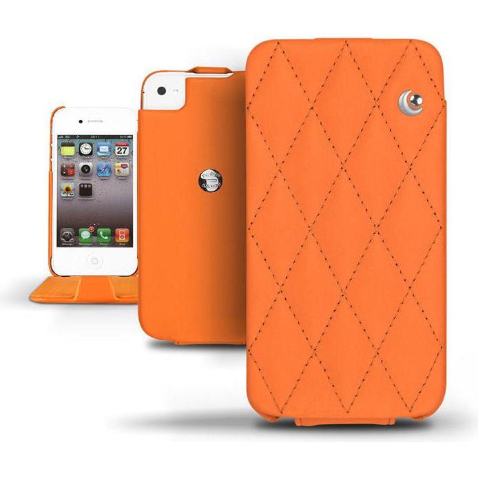 Noreve Lederschutzhülle vertikal (Apple iPhone 4), Smartphone Hülle, Orange