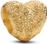 Produktbild Pandora Strukturierter Herz-Mini-Charm (14 Karat vergoldete einzigartige Metallmischung)