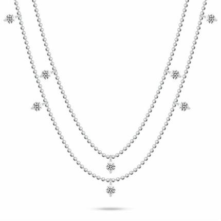 Produktbild Brilio Silver - Double Cubic Zirconia Ball Necklace NCL187W
