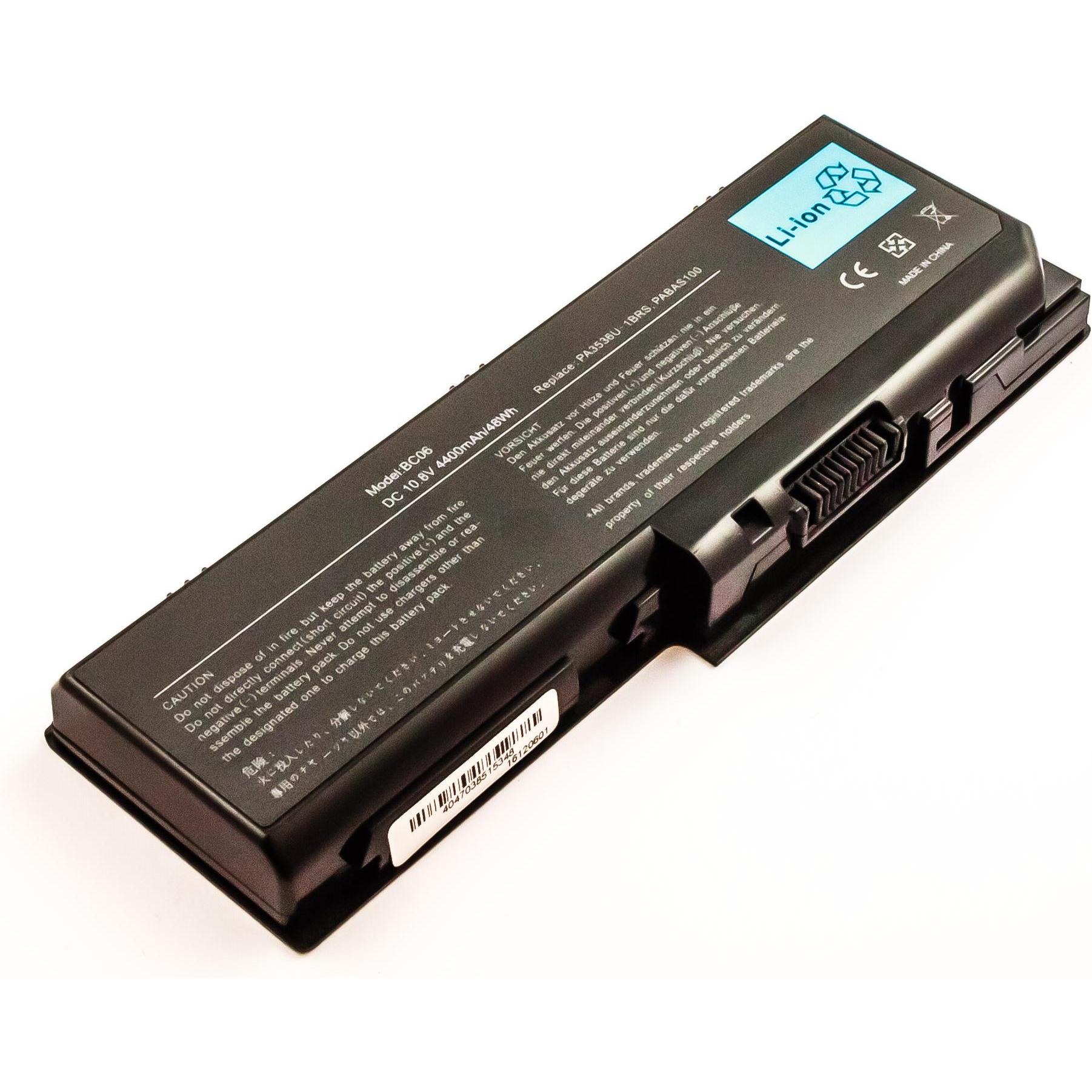 AGI Akku kompatibel mit Toshiba Satellite P300D-12O - Akku - 4.400 mAh (4400 mAh), Notebook Akku, Schwarz