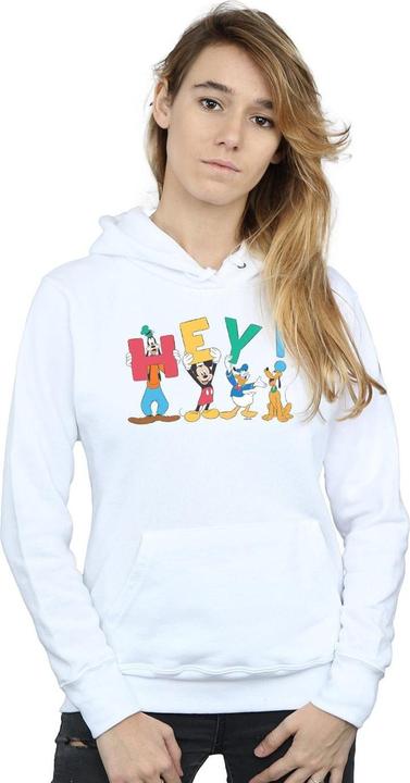Actual product image Disney Womens/Ladies Mickey Mouse Friends Hey Hoodie (XL)