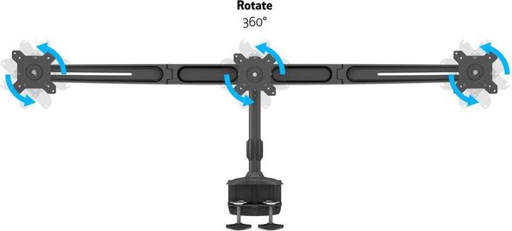 Actual product image Multibrackets Monitor holder 3-fold,up to 24" metal, black (Table, 24", 8 kg)