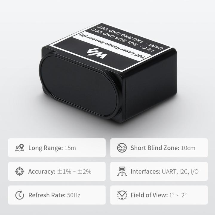 Actual product image WaveShare ToF UART/I2C 15m Long Range Laser Distance Sensor