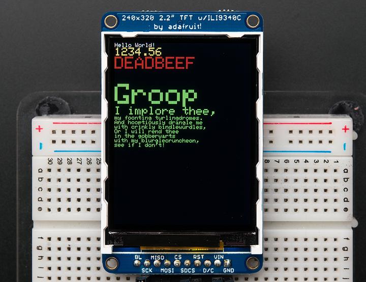 Image du produit Adafruit 2.2" TFT LCD couleur 18 bits avec microSD ILI9340 (Divers)