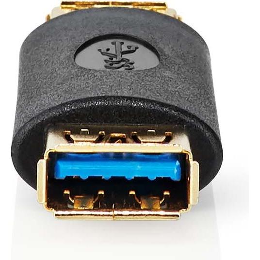 Thumbnail - Nedis CCBW60900AT USB-Adapter USB 3.2 Gen 1 USB-A Buchse USB-A Buchse 5 Gbps Vergoldet Anthrazit Box (USB-A), Data + Vid...