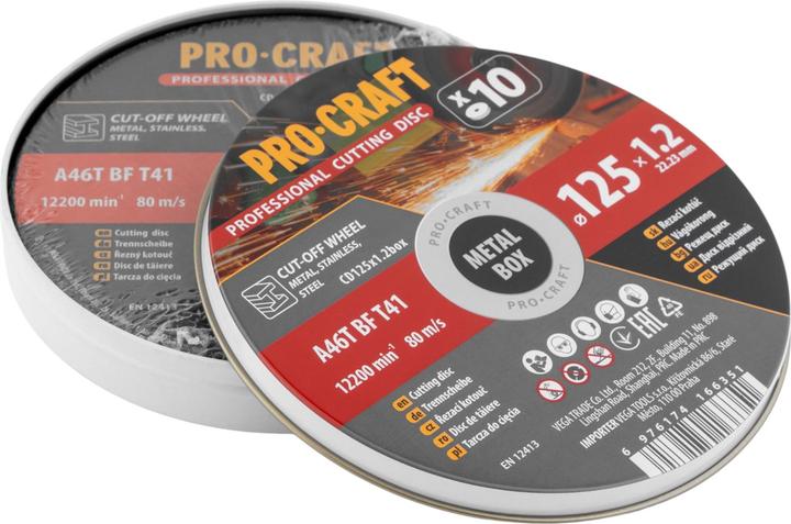 Produktbild Procraft CD125x1.2b Trennscheiben Set 10 Stück 125 x 22,23 mm