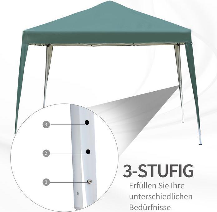 Produktbild Swisshandel24 Faltpavillon 2,95 x 2,95 m Pop-Up UV-Schutz Stahl+Oxford Grün (300 cm, 295 cm)