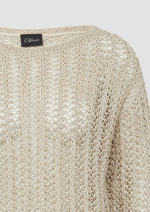 Produktbild s.Oliver Strickpullover Semitransparenter Pullover aus Ajourstrick mit Pailletten (L)