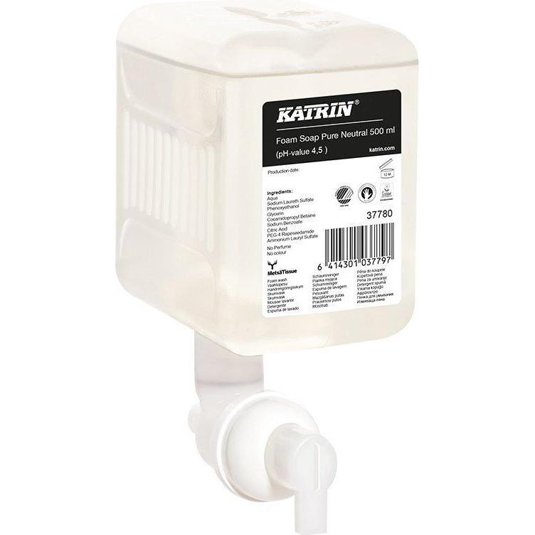 Katrin, Handseife, 37780, Hands, Foam soap, Pump bottle, Nourishing, Softening, Rectangular, White (Flüssigseife, 500 ml...