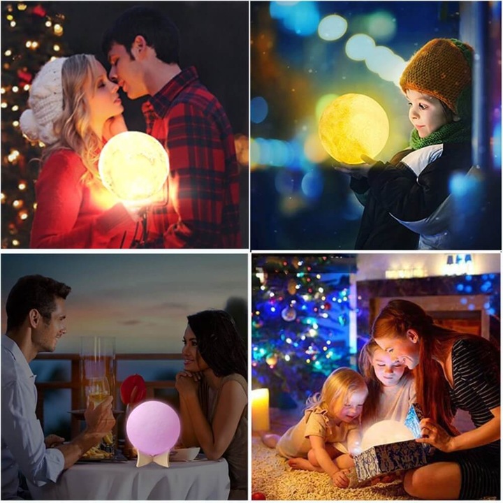 Image du produit Cover-Discount Lampe multicolore LED Lune 3D