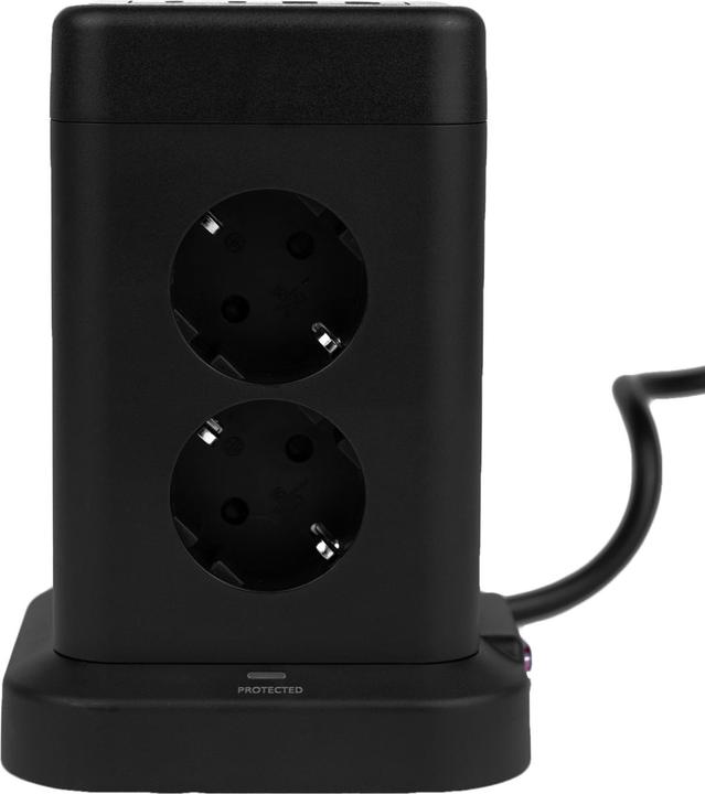 Productafbeelding Huslog Verticaal verlengsnoer met USB (12x, Type 23, USB-A, USB-C)