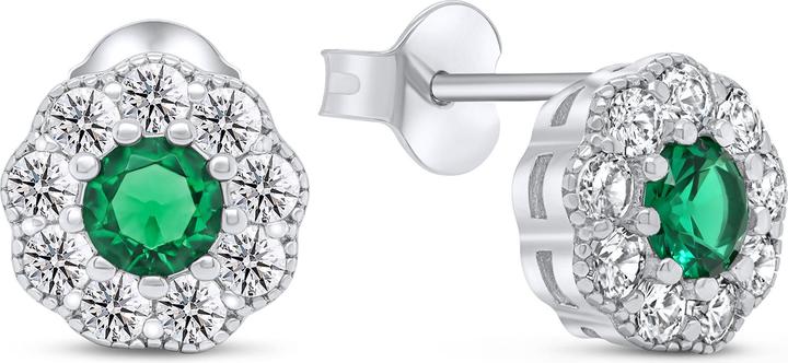 Actual product image Brilio Silver - Impressive silver earrings with zircons Flowers EA331WG