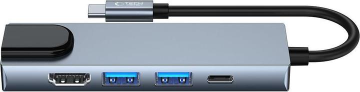 Actual product image Tech-Protect HUB V3 5in1 USB-C - USB-A 3.0 / USB-A 2.0 / USB-C / HDMI / RJ45 - gray (USB-C, 5 Ports)