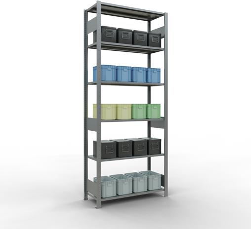 Immagine prodotto Schulte Lagertechnik Sistema di scaffalature di base senza viti MULTIplus150 con ripiani di lunghezza
