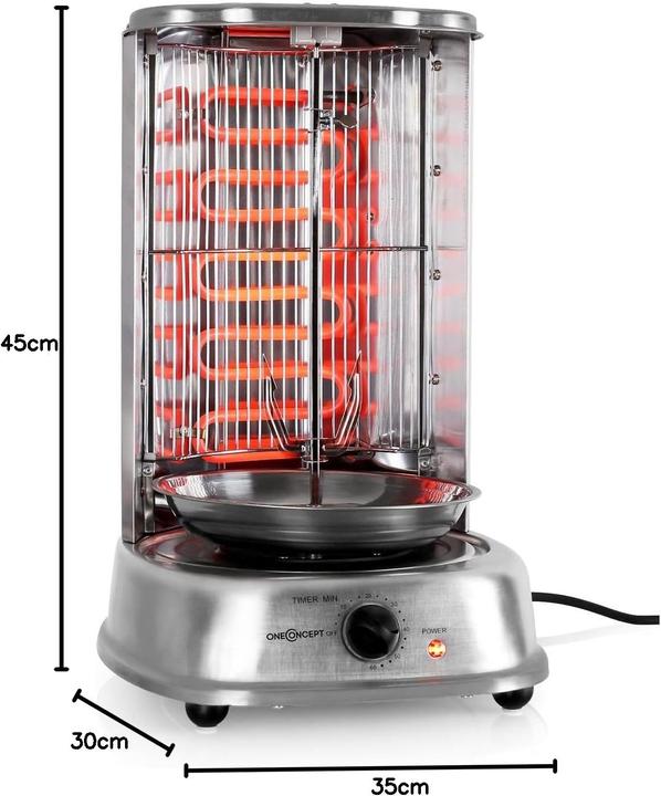 Image du produit OneConcept Kebap Master - Vertikalgrill mit Drehspiess
