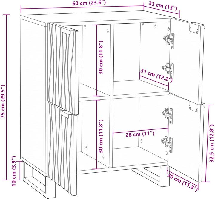 Actual product image vidaXL Sideboard (60 x 33 x 75 cm)