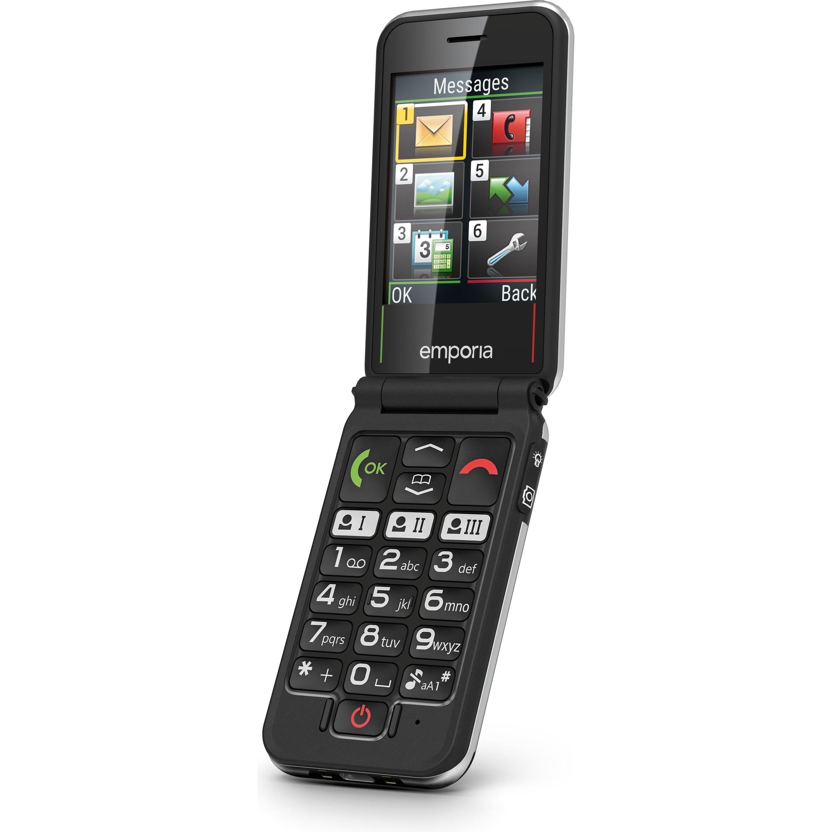 Thumbnail - Emporia V228 7,11 cm (2.8") Schwarz Einsteigertelefon (2.80", 2 Mpx, 2G), Tastenhandy, Schwarz