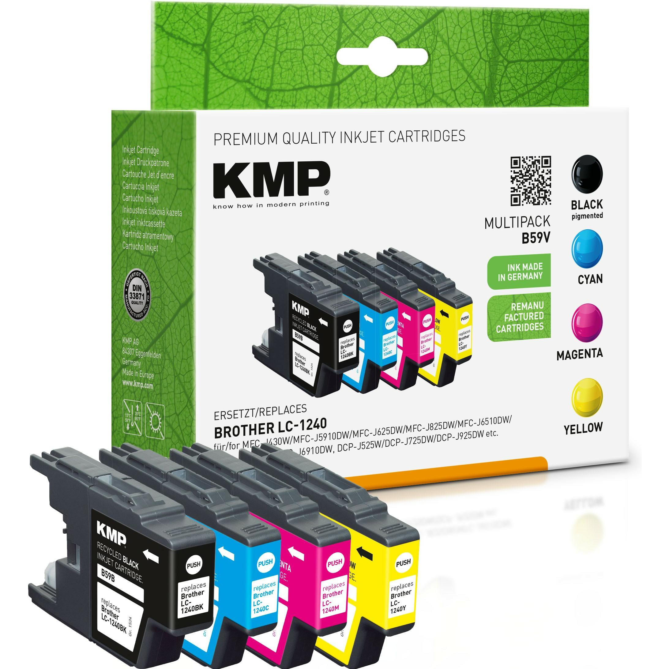 KMP, Druckerpatrone, Tinte ersetzt LC1240VALBP (M, BK, Y, C)
