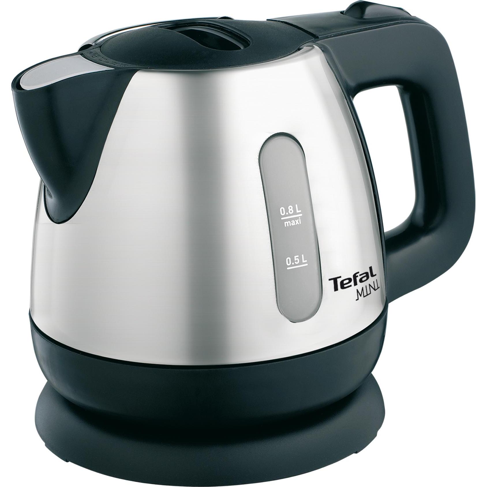 Tefal Mini Inox, Wasserkocher, Schwarz, Silber