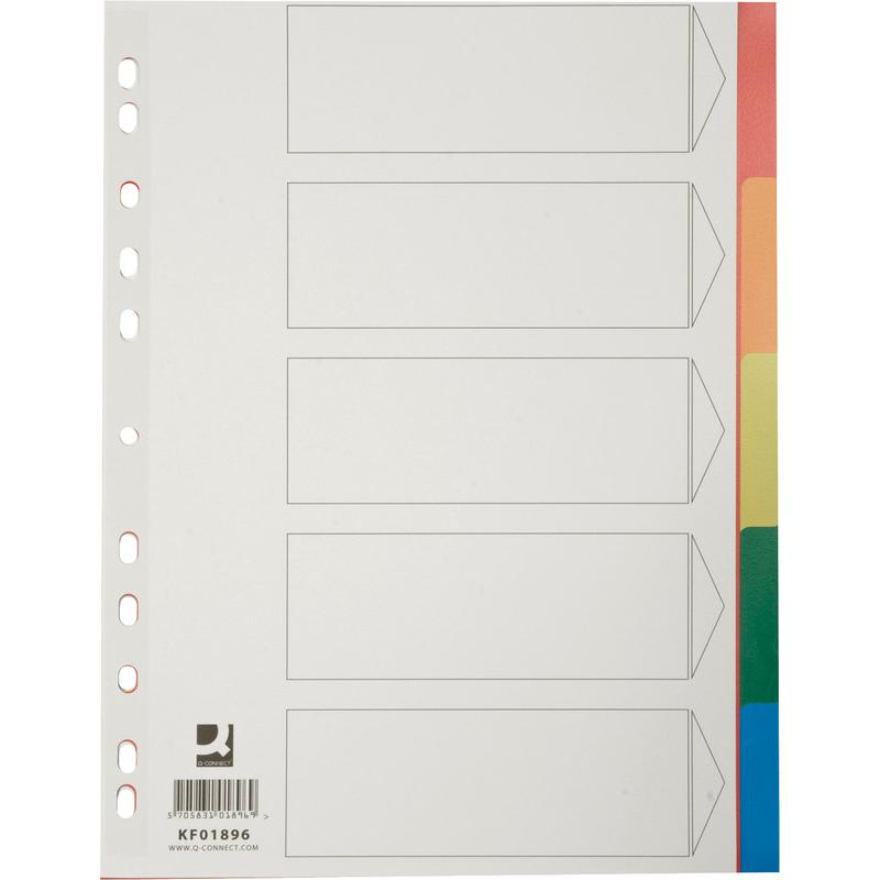 Thumbnail - Q-Connect, Ordner Zubehör, Kunststoff-Register 5-teilig