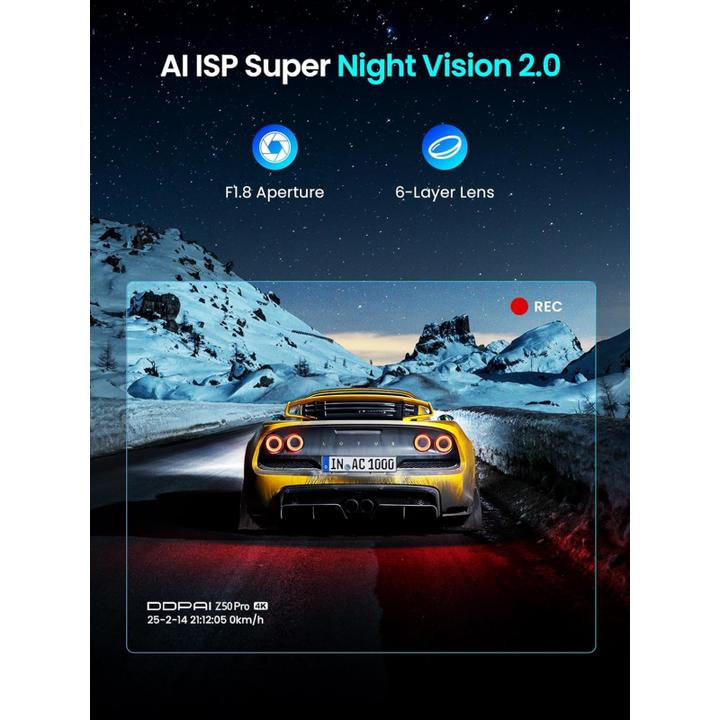 Actual product image DDpai Z50 Pro Dual (Built-in display, GPS receiver, 4K)