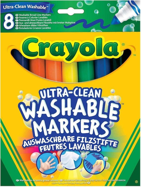 Crayola Ultra Clean Filzstifte mit Kegelspitze (Multi, 8 x)