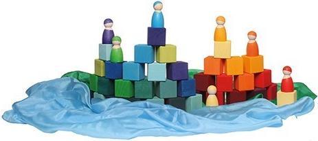 Actual product image Grimm's 36 cubes, rainbow
